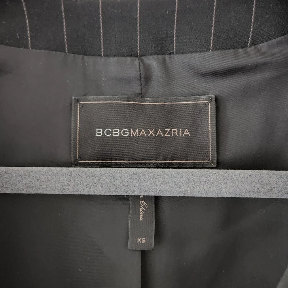 BCBGMaxAzria Dress Waleska Blazer Suit Jacket Mini Dress Pinstripe Black XS - Picture 8 of 11